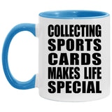 Collecting Sports Cards Makes Life Special - 11oz Accent Mug Blue