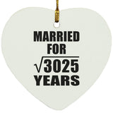 55th Anniversary Married For Square Root of 3025 Years - Heart Ornament