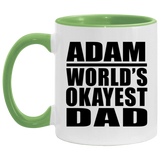 Adam World's Okayest Dad - 11oz Accent Mug Green