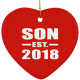 Son Established EST. 2018 - Heart Ornament