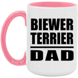 Biewer Terrier Dad - 15oz Accent Mug Pink