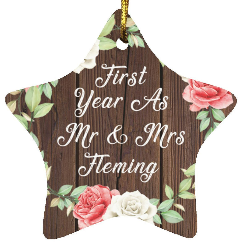 First Year As Mr & Mrs Fleming - Star Ornament A