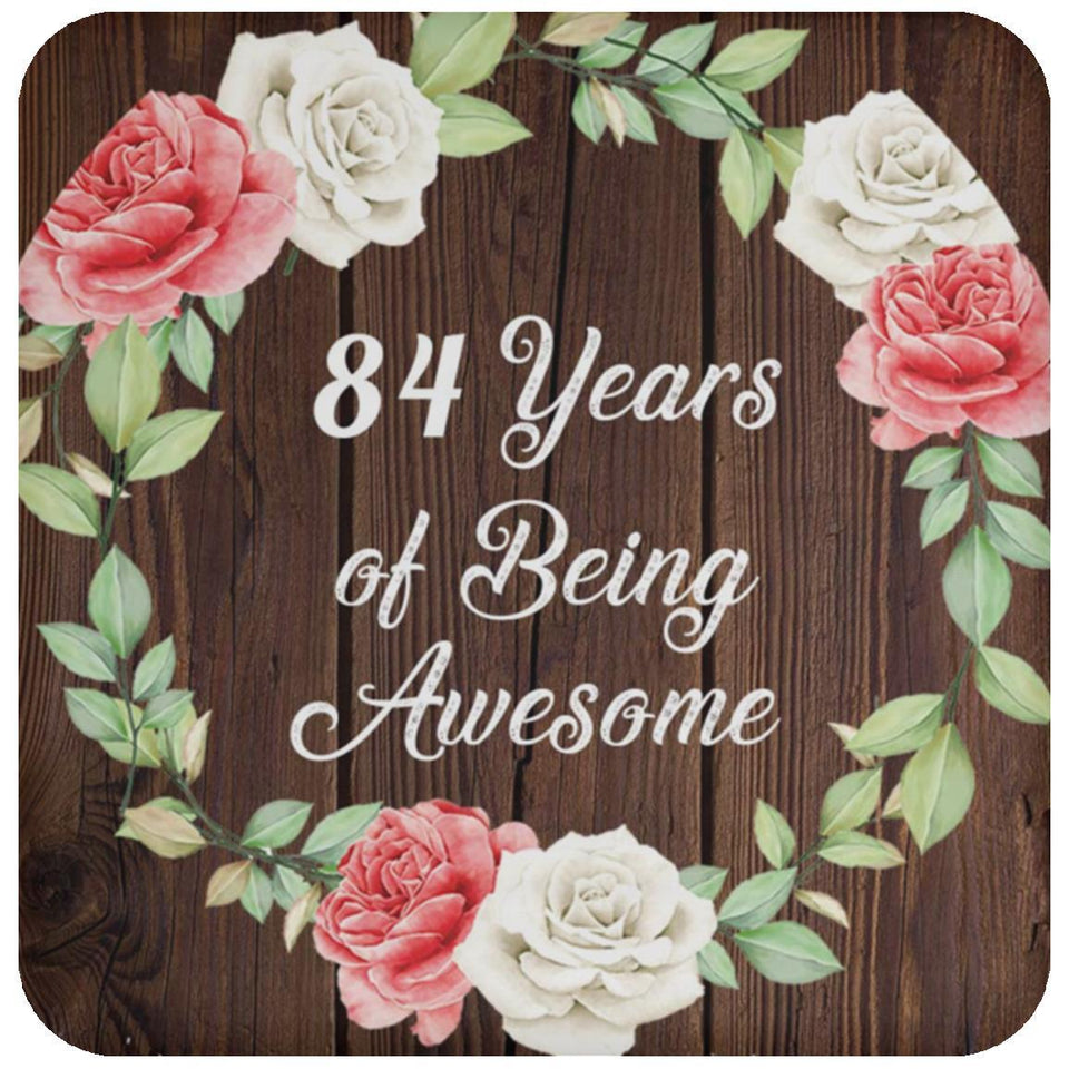 84th Birthday 84 Years Of Being Awesome - Drink Coaster A