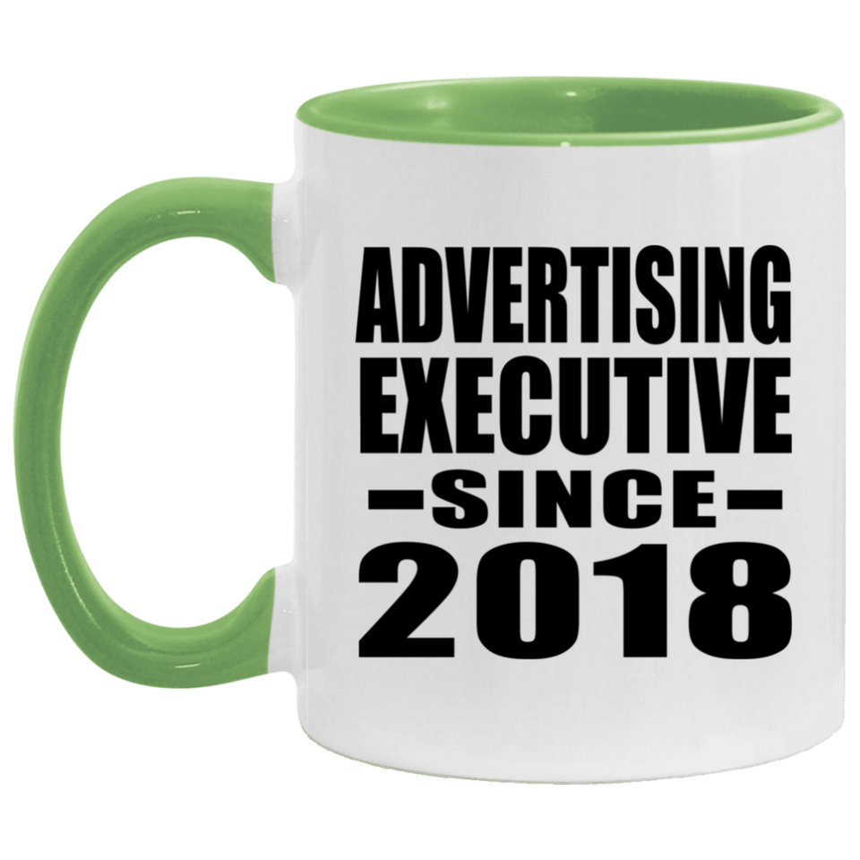 Advertising Executive Since 2018 - 11oz Accent Mug Green