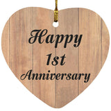 Happy 1st Anniversary - Heart Ornament C