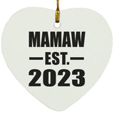 Mamaw Established EST. 2023 - Heart Ornament