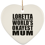 Loretta World's Okayest Mum - Heart Ornament