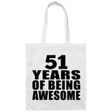 51st Birthday 51 Years Of Being Awesome - Tote Bag White