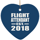 Flight Attendant Established EST. 2018 - Heart Ornament