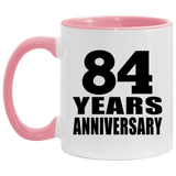 84th Anniversary 84 Years - 11oz Accent Mug Pink