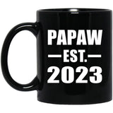 Papaw Established EST. 2023 - 11oz Coffee Mug Black