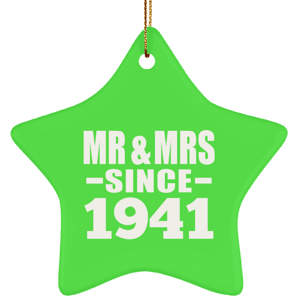 83rd Anniversary Mr & Mrs Since 1941 - Star Ornament
