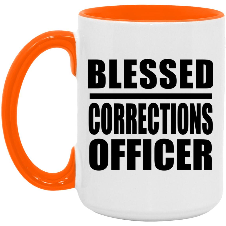Blessed Corrections Officer - 15oz Accent Mug Orange