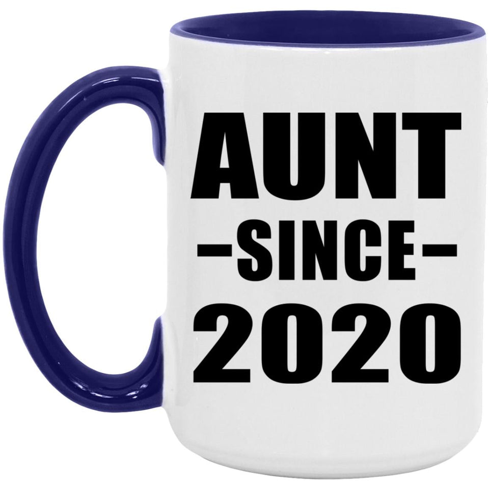 Aunt Since 2020 - 15oz Accent Mug Purple