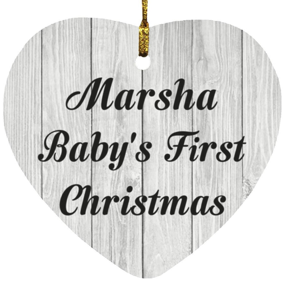 Marsha Baby's First Christmas - Heart Ornament F