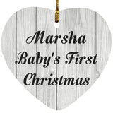 Marsha Baby's First Christmas - Heart Ornament F