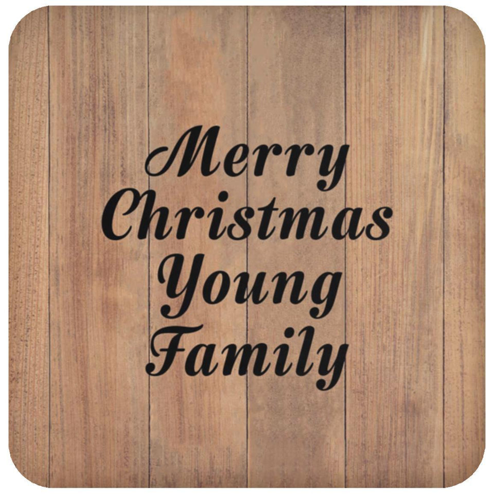 Merry Christmas Young Family - Drink Coaster C