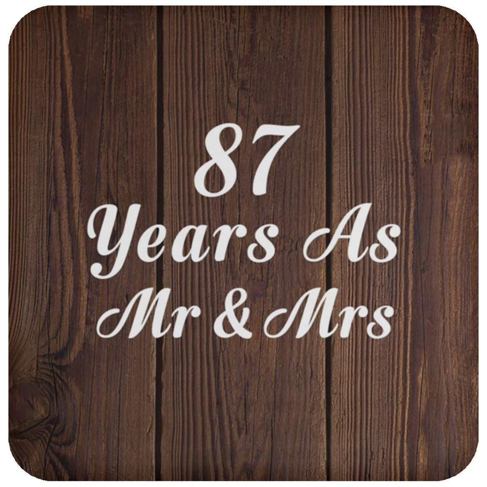 87th Anniversary 87 Years As Mr & Mrs - Drink Coaster D