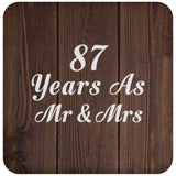 87th Anniversary 87 Years As Mr & Mrs - Drink Coaster D