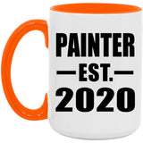 Painter Established EST. 2020 - 15oz Accent Mug Orange
