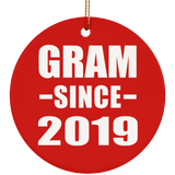 Gram Since 2019 - Circle Ornament