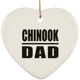 Chinook Dad - Heart Ornament