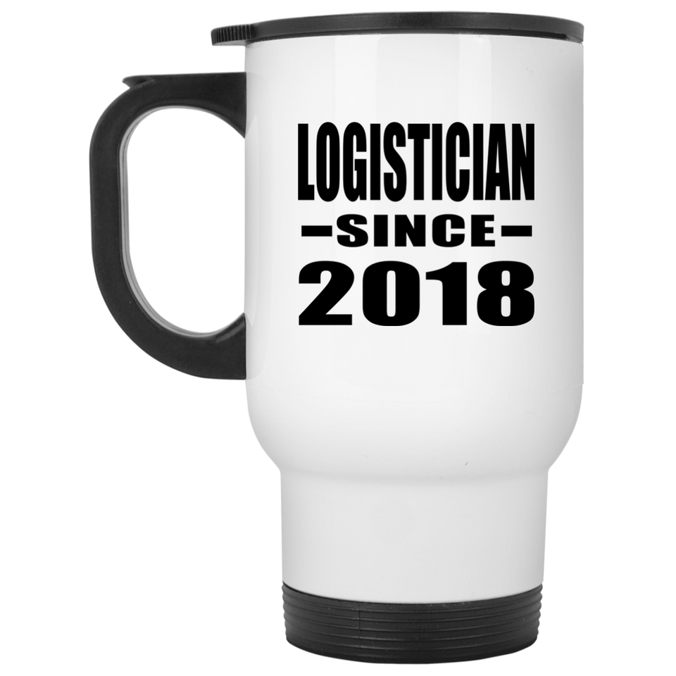 Logistician Since 2018 - White Travel Mug