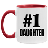Number One #1 Daughter - 11oz Accent Mug Red