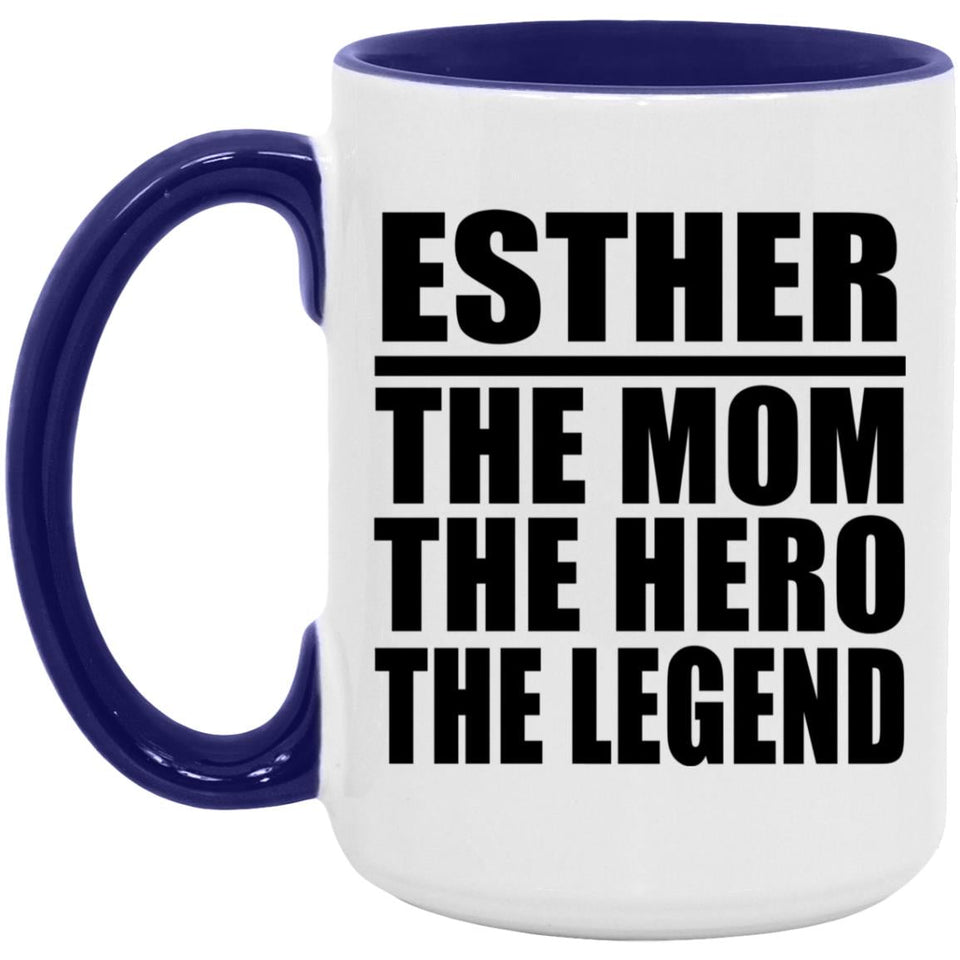 Esther The Mom The Hero The Legend - 15oz Accent Mug Purple