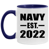 Navy Established Est. 2022 - 11oz Accent Mug Purple