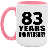 83rd Anniversary 83 Years Anniversary - 15oz Accent Mug Pink