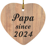 Papa Since 2024 - Heart Ornament C