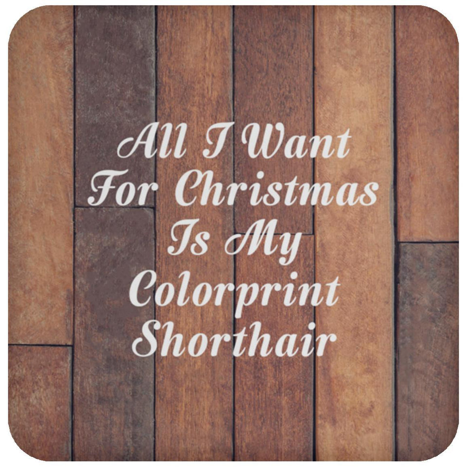 All I Want For Christmas Is My Colorprint Shorthair - Drink Coaster E