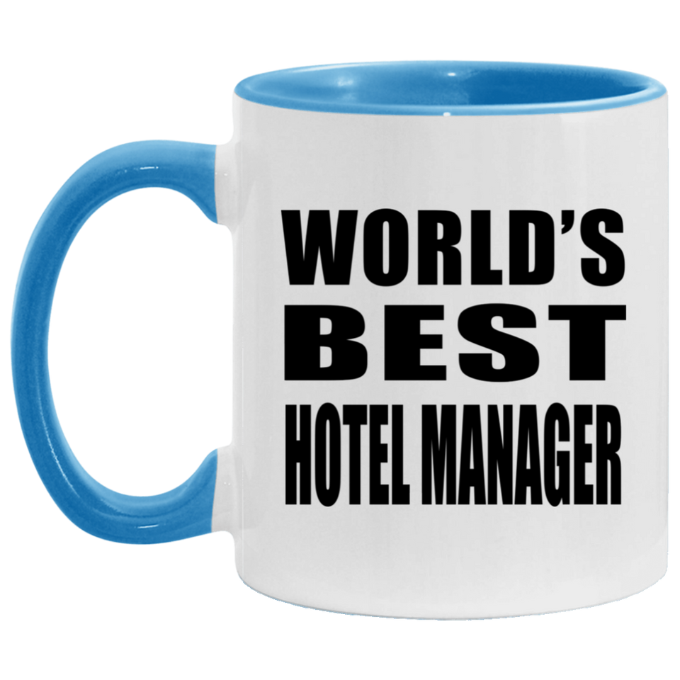 World's Best Hotel Manager - 11oz Accent Mug Blue