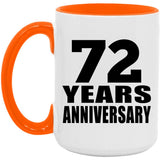 72nd Anniversary 72 Years Anniversary - 15oz Accent Mug Orange