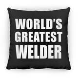World's Greatest Welder - Throw Pillow Black