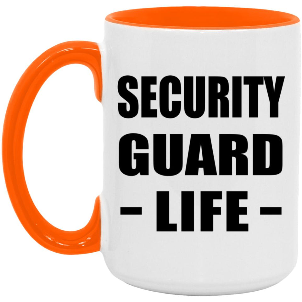 Security Guard Life - 15oz Accent Mug Orange