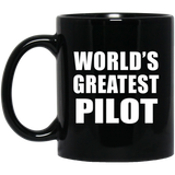 World's Greatest Pilot - 11 Oz Coffee Mug Black