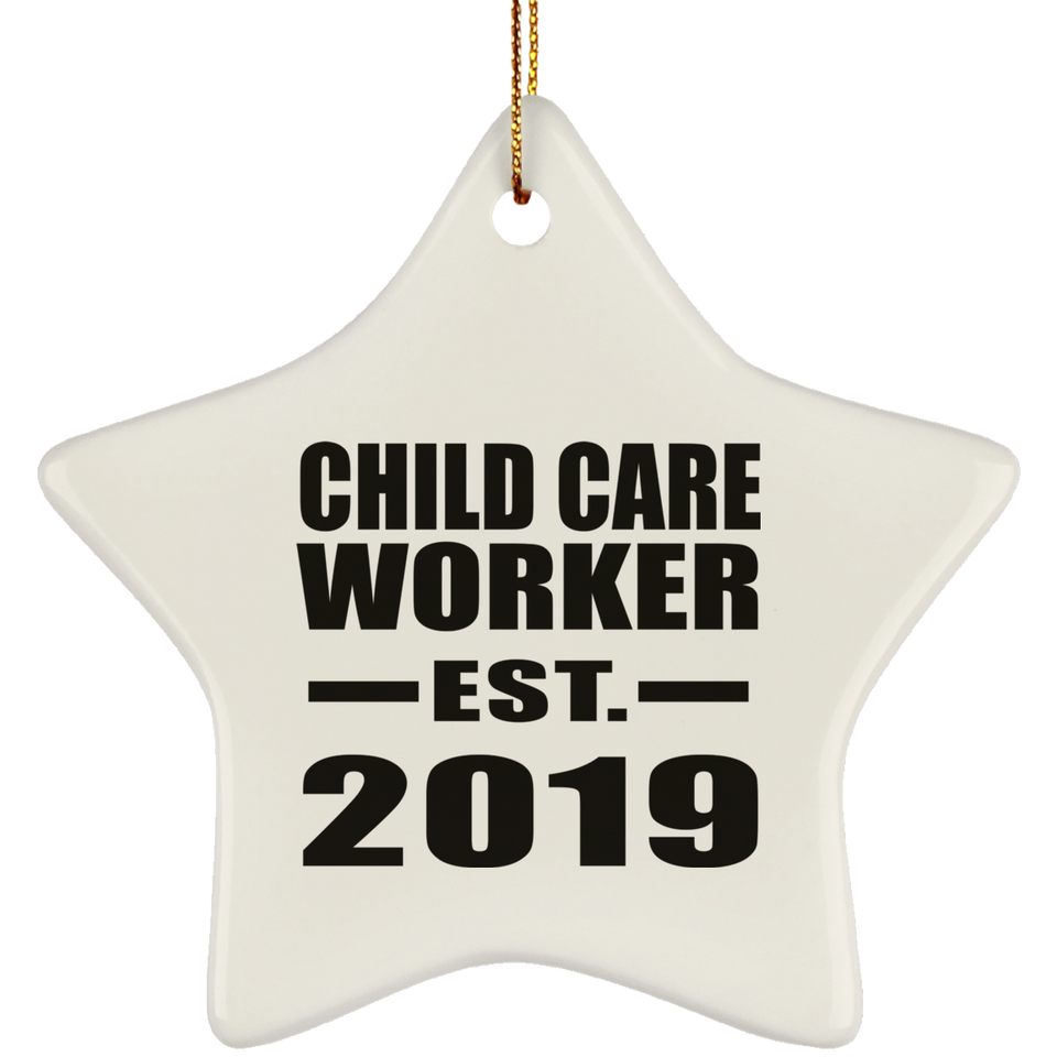 Child Care Worker Established EST. 2019 - Star Ornament