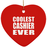 Coolest Cashier Ever - Heart Ornament