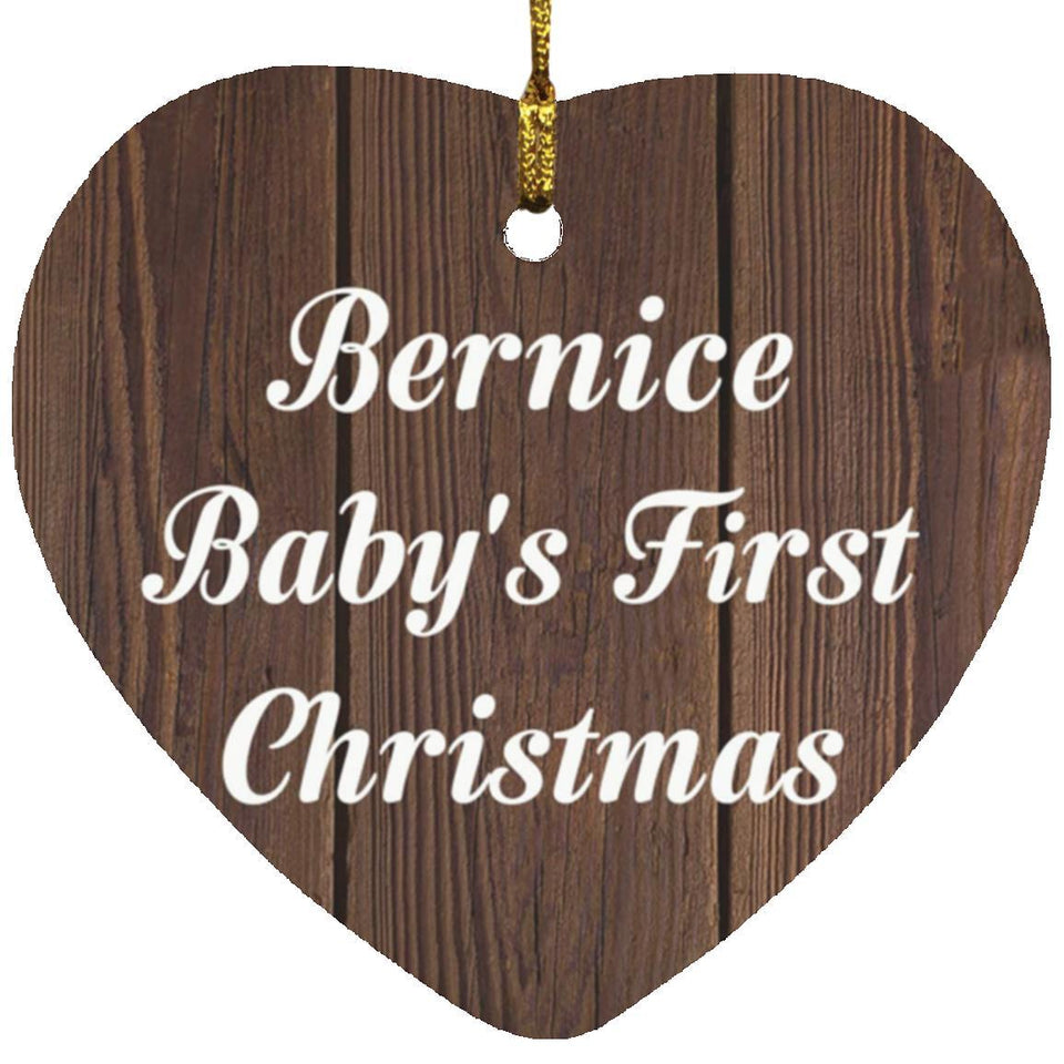 Bernice Baby's First Christmas - Heart Ornament D