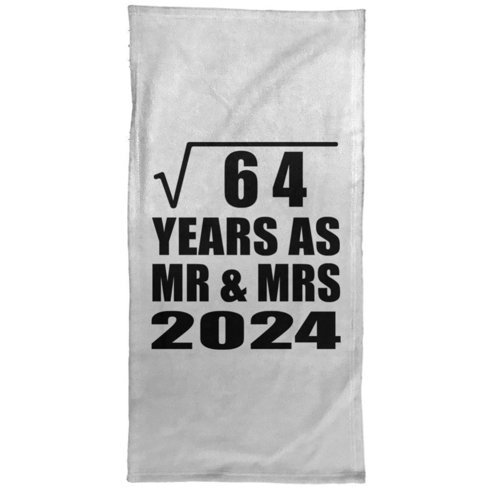8th Anniversary Square Root of 64 Years As Mr & Mrs 2024 - Hand Towel