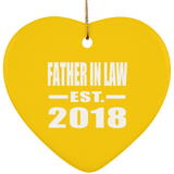 Father In Law Established EST. 2018 - Heart Ornament