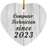 Computer Technician Since 2023 - Heart Ornament F