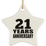 21st Anniversary 21 Years - Star Ornament