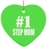 Number One #1 Step Mom - Heart Ornament