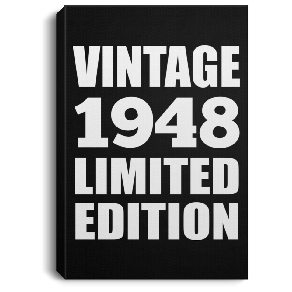 76th Birthday Vintage 1948 Limited Edition - Canvas Portrait