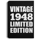 76th Birthday Vintage 1948 Limited Edition - Canvas Portrait