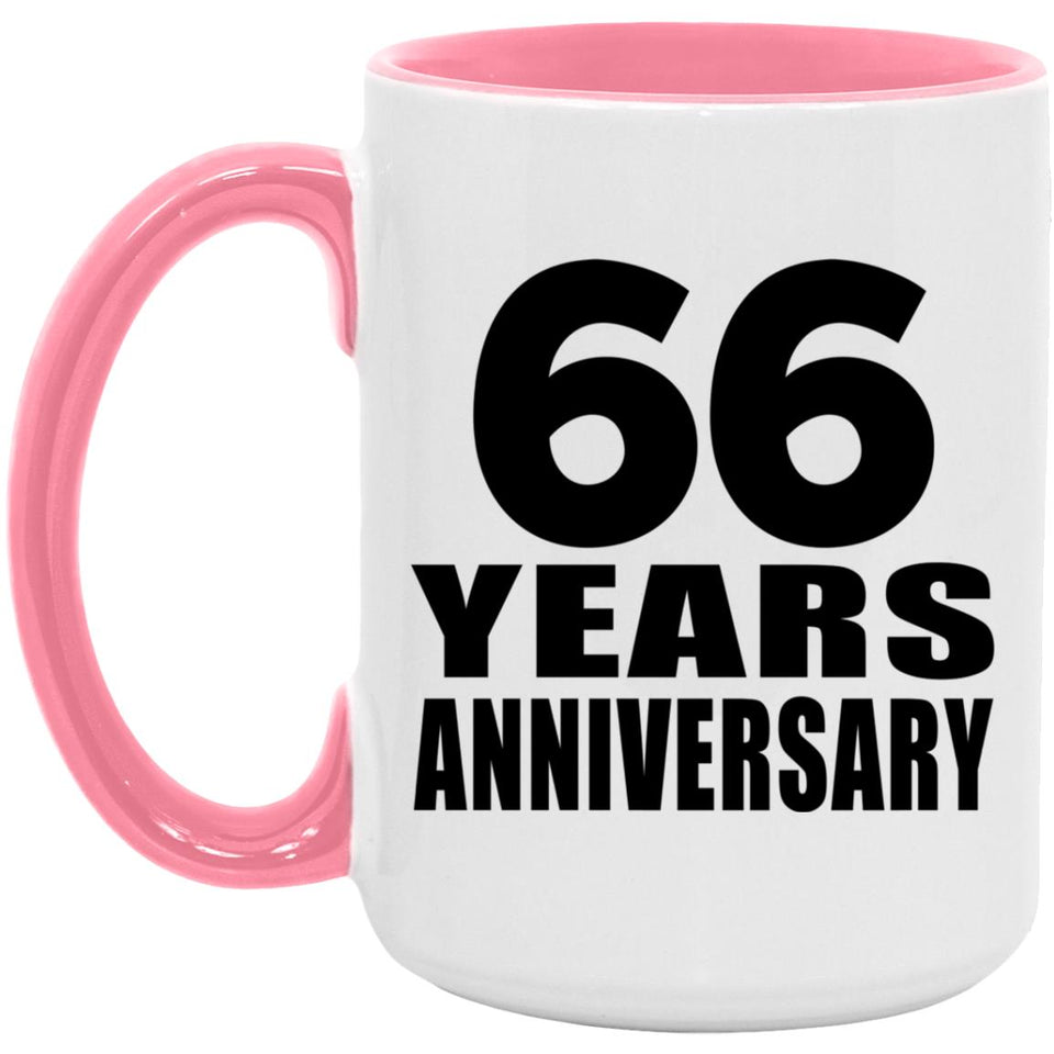 66th Anniversary 66 Years Anniversary - 15oz Accent Mug Pink
