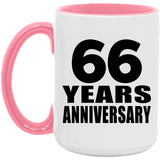 66th Anniversary 66 Years Anniversary - 15oz Accent Mug Pink